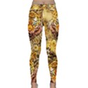Vintage Floral Yellow Tiger Print Stretch Classic Yoga Leggings View1