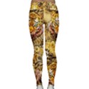 Vintage Floral Yellow Tiger Print Stretch Classic Yoga Leggings View2