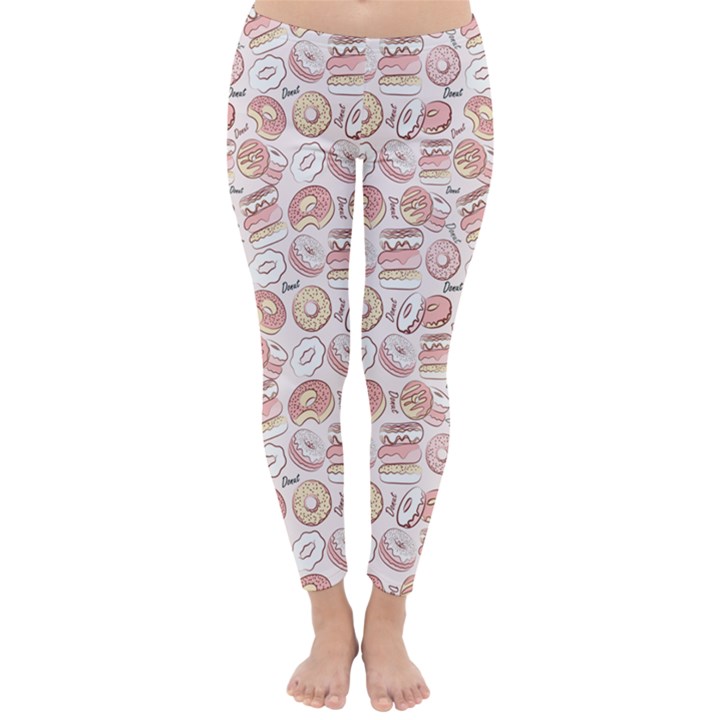 Pink Donut Pattern Azure Classic Winter Leggings