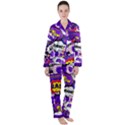 Fun Pop Art Words Medium Purple Satin Long Sleeve Pyjamas Set View1