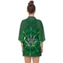 Marijuana Leaves Green Half Sleeve Chiffon Kimono View2