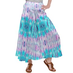 Aqua Tie Dye Satin Palazzo Pants Wide Legs  by CoolDesigns