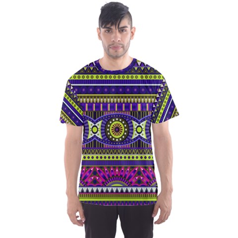 Tribal Purple Classic African Print Men s Sports Mesh Tee by CoolDesigns