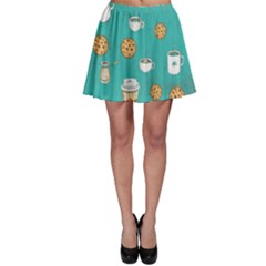 Turquoise Cookies Tea Time Teal Pink Lollipop Candy Macaroon Cupcake Donut Skater Skirt by CoolDesigns