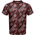 Black & Red Geometric Pattern Retro Rectangles Polka Dot Cotton Tee View1