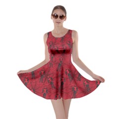 Fun Spider Webs Red Skater Dress