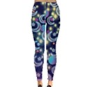 Shine Sparkle Print Dark Blue Stars Moon Leggings  View2