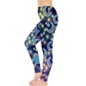 Shine Sparkle Print Dark Blue Stars Moon Leggings  View3