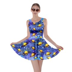 Milky Way Slate Blue Galaxy Skater Dress by CoolDesigns