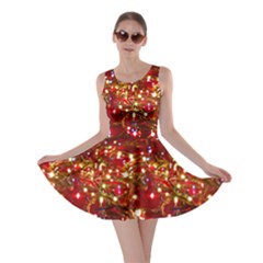 Bright Red Shine Christmas Lights Double Sided Skater Dress by CoolDesigns