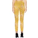 Dark Yellow Pattern Music Notes and Key Stretchy Pocket Leggings  View1