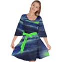 Star Dust Dark Blue Fun Night Sky Moon and Stars Velour Kimono Dress View1