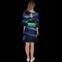 Star Dust Dark Blue Fun Night Sky Moon and Stars Velour Kimono Dress View4