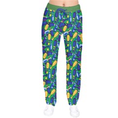 Green Bowling Pattern Velvet Drawstring Pants by CoolDesigns