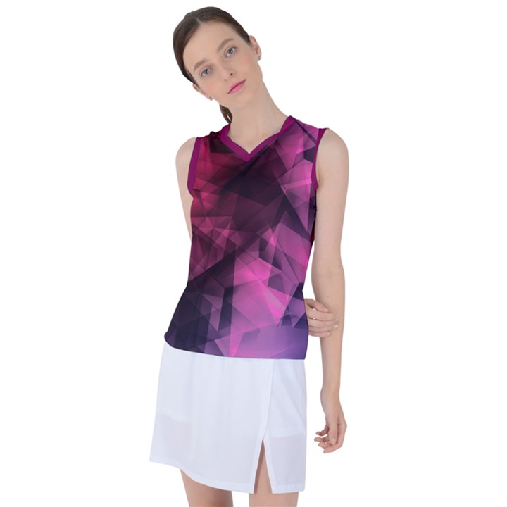 Dark Magenta Iridescent Pattern Sleeveless Sports Top