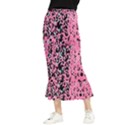 Paint Pink Leopard Print Stretchy Maxi Fishtail Chiffon Skirt View1