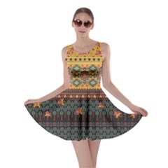 Navajo Print Yellow Vintage Skater Dress by CoolDesigns