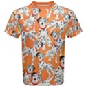 Seamless Dalmatian Dogs Orange Men s Cotton Tee View1