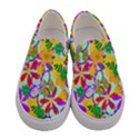 Vintage Floral Daisies Colorful Hand Drawn Pattern Womens Slip Ons View1