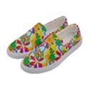 Vintage Floral Daisies Colorful Hand Drawn Pattern Womens Slip Ons View2