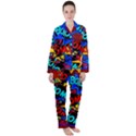 Pop Art Cool Boom Dark Magenta Satin Long Sleeve Pyjamas Set View1