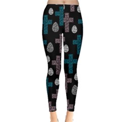 Cross Prints Black Leggings 