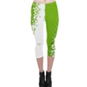 Green Yellow Floral Clover Leaves Capri Leggings  View1