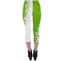 Green Yellow Floral Clover Leaves Capri Leggings  View2