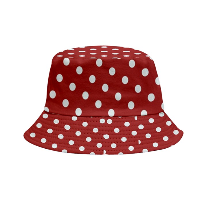 Red Polka Dots Double-Side-Wear Reversible Bucket Hat