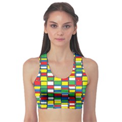 Colorful Abstract Pop Art Style Racerback Top Sport Bra