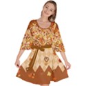 Sianna Autumn Leaves Pretzel Pattern Velour Kimono Dress View1