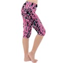 Paint Pink Leopard Print Stretchy Lightweight Velour Cropped Yoga Leggings View3