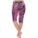 Paint Pink Leopard Print Stretchy Lightweight Velour Cropped Yoga Leggings View4