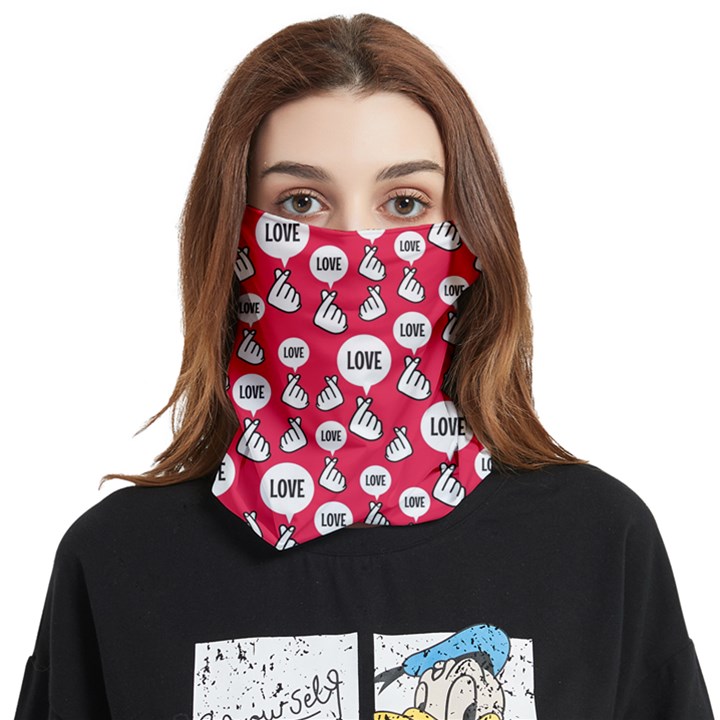 Middle Finger Hands Crimson Rave Face Covering Ear Loops Bandana (Two Sides)