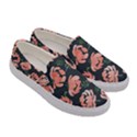 Dark Cyan Floral Spring Garden Print Womens Slip Ons View3