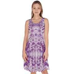 Dark Amethyst Tie Dye Knee Length Skater Dress With Pockets  by CoolDesigns