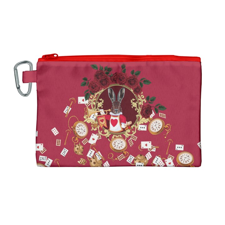 Alice Rabbit Red Canvas Cosmetic Bag