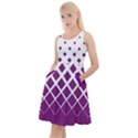 Purple White Gradient Rhombuses Design Knee Length Skater Dress With Pockets View1