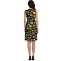 Fish In Dark Watercolor Pattern Sleeveless Dress With Pocket View4