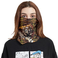 Brown Orange Tiger Print Face Covering Bandana (two Sides)