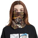 Brown Orange Tiger Print Face Covering Bandana (Two Sides) View1
