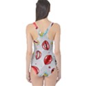 Gray & Black Lips POP ART One Piece Swimsuit View2