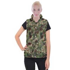 Abstract Vector Military Camouflage Background Women s Button Up Vest