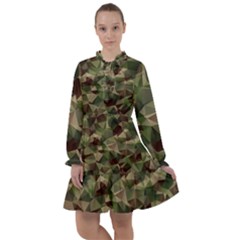 Abstract Vector Military Camouflage Background All Frills Chiffon Dress