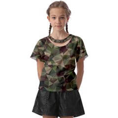 Abstract Vector Military Camouflage Background Kids  Front Cut T-shirt by Bedest