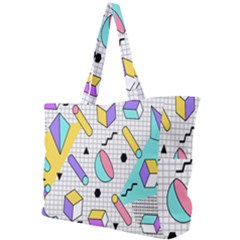 Tridimensional Pastel Shapes Background Memphis Style Simple Shoulder Bag by Bedest