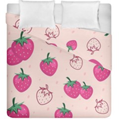 Seamless Strawberry Fruit Pattern Background Duvet Cover Double Side (king Size)