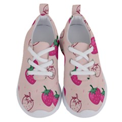 Seamless Strawberry Fruit Pattern Background Running Shoes by Bedest