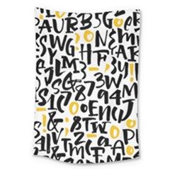 Letters Pattern Large Tapestry by Bedest