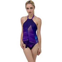 Egyptian Pyramids Night Landscape Cartoon Go With The Flow One Piece Swimsuit by Bedest